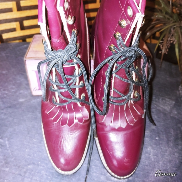 Diamond J Leather Roper Lace Up Boots◇ - Picture 4 of 13